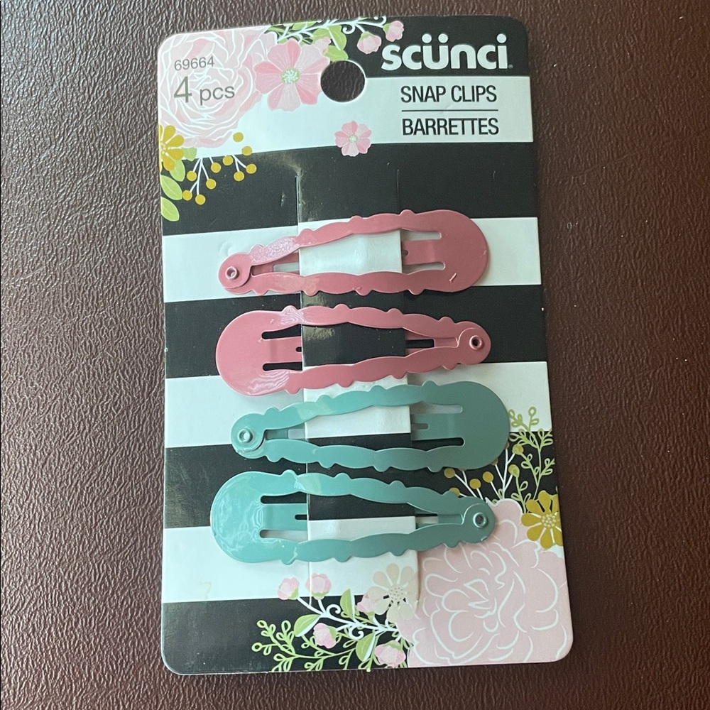 Scunci hair clips ( 4 pieces ) snap clip